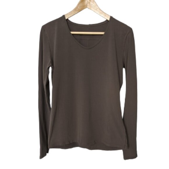 Annette Gortz Dark Army Green / Brown Cotton Long Sleeve Shirt - Picture 1 of 9
